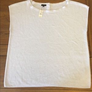 Talbots 2X Metallic silver knit shell